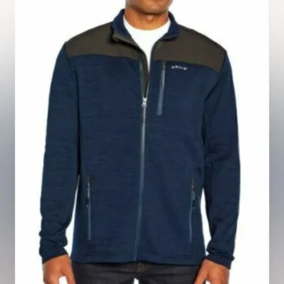 Mens' Orvis Bonded Mesh Full Zip Jacket - Gray & Blue XL - Picture 1 of 7